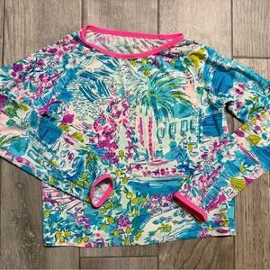 Lilly Pulitzer Girls swimsuit Rashguard - postcards from Positano 12